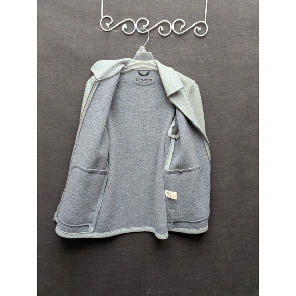Giesswein Wool/Alpaca Coat Light Blue Made in Austria Full Zip Jacket Size 40 - Picture 9 of 9